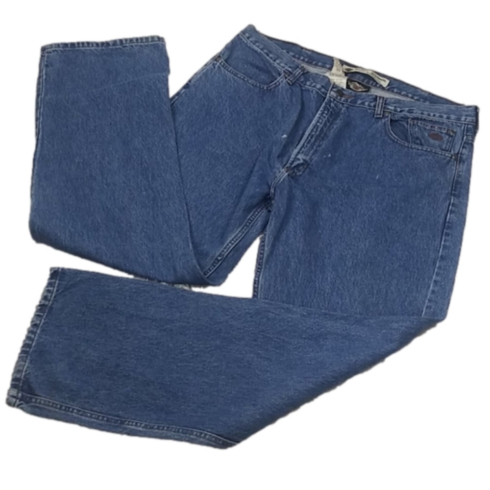 Harley Davidson Genuine Motor Men's Blue Medium Wash Five Straight Leg Jean